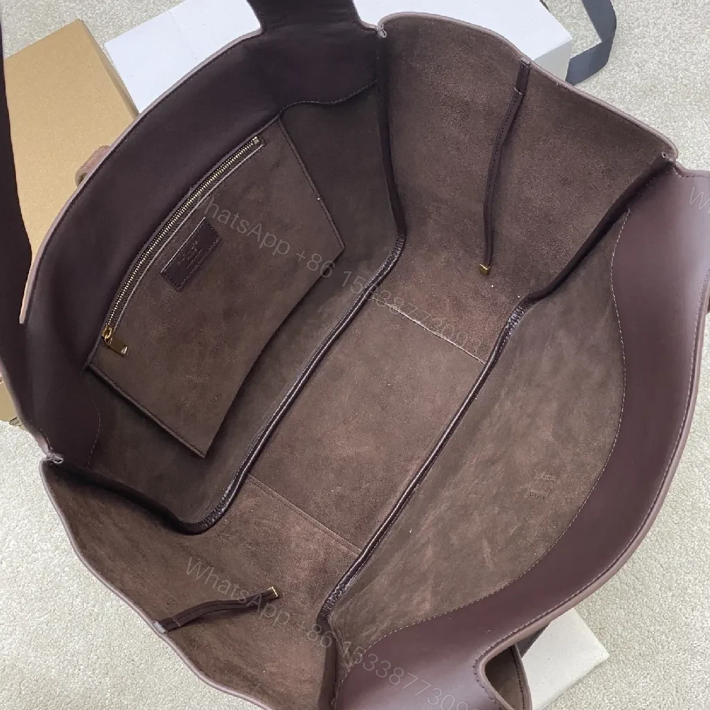 View 5 of Chocolate Suede Tote – Luxe Everyday Carry with Gold Charm