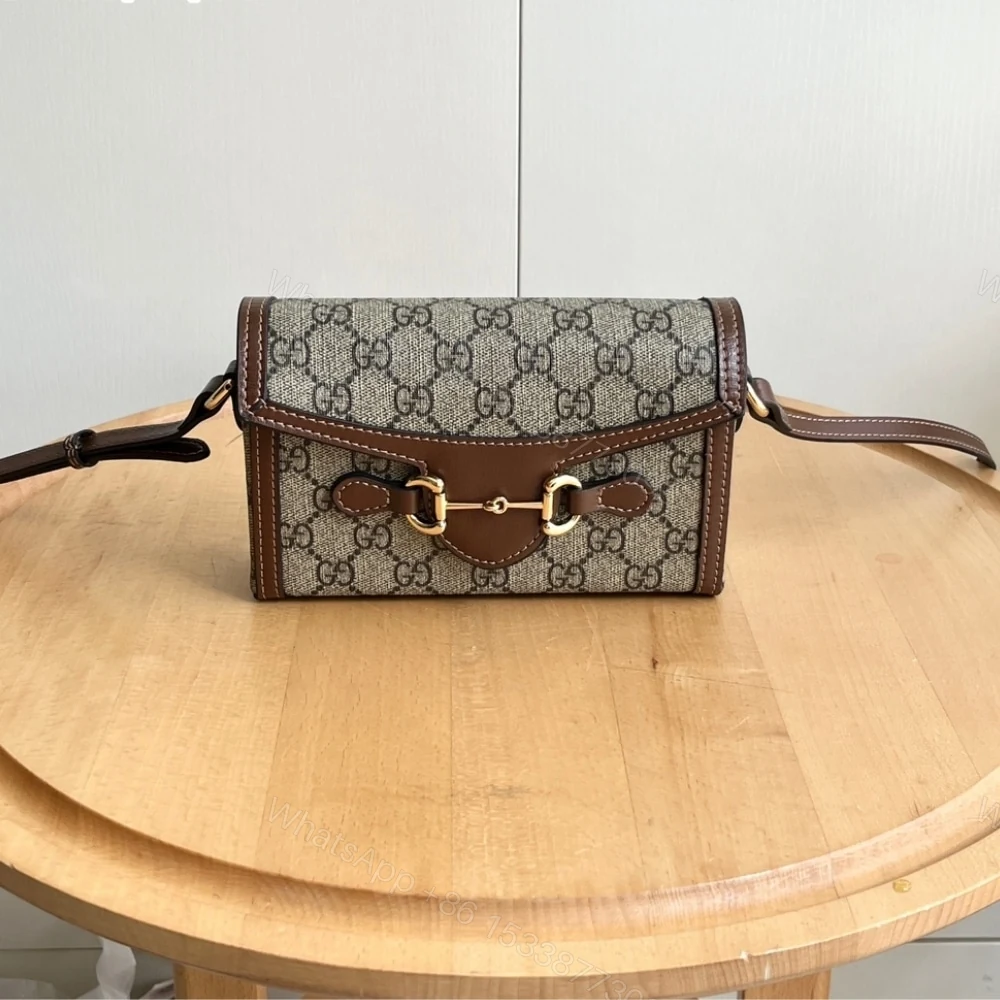 View 2 of Gucci Horsebit 1955 Mini Bag‎ Beige And Dark Brown GG Supreme 18Cm 699296 92TCG 8563