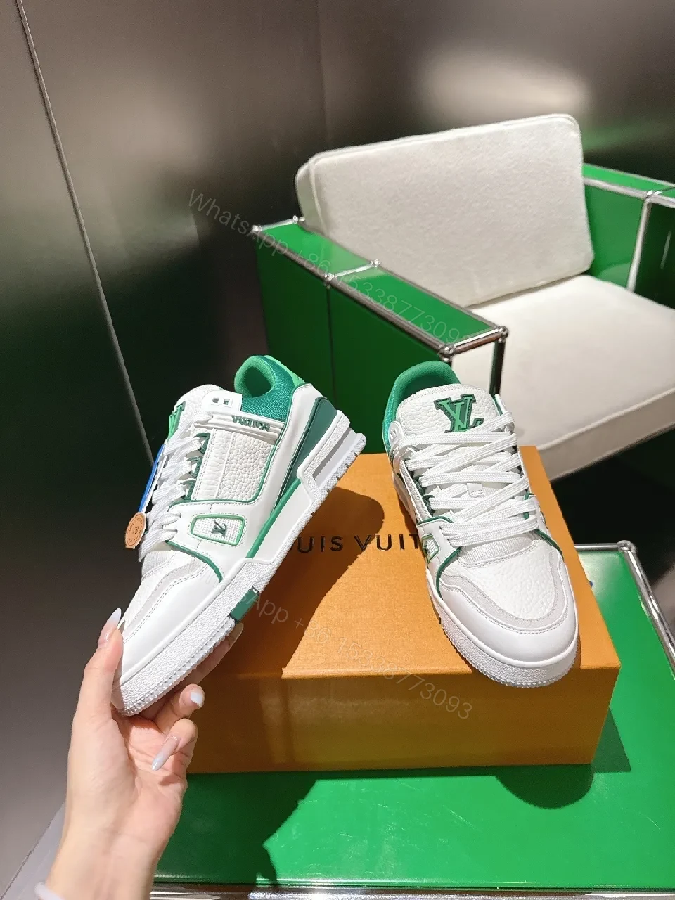 View 5 of White Textured Sneaker + Leather + Luxury Streetwear + All-Day Comfort + Trainer