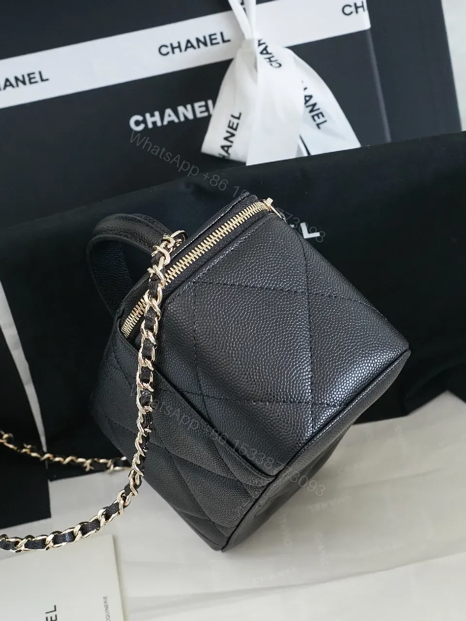 View 4 of Quilted Mini Crossbody: Luxe Texture, Gold Hardware, Compact Style