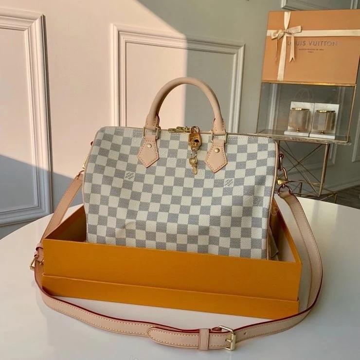 View 2 of Louis Vuitton Speedy Bandoulière 30 Damier Azur 30Cm N41373