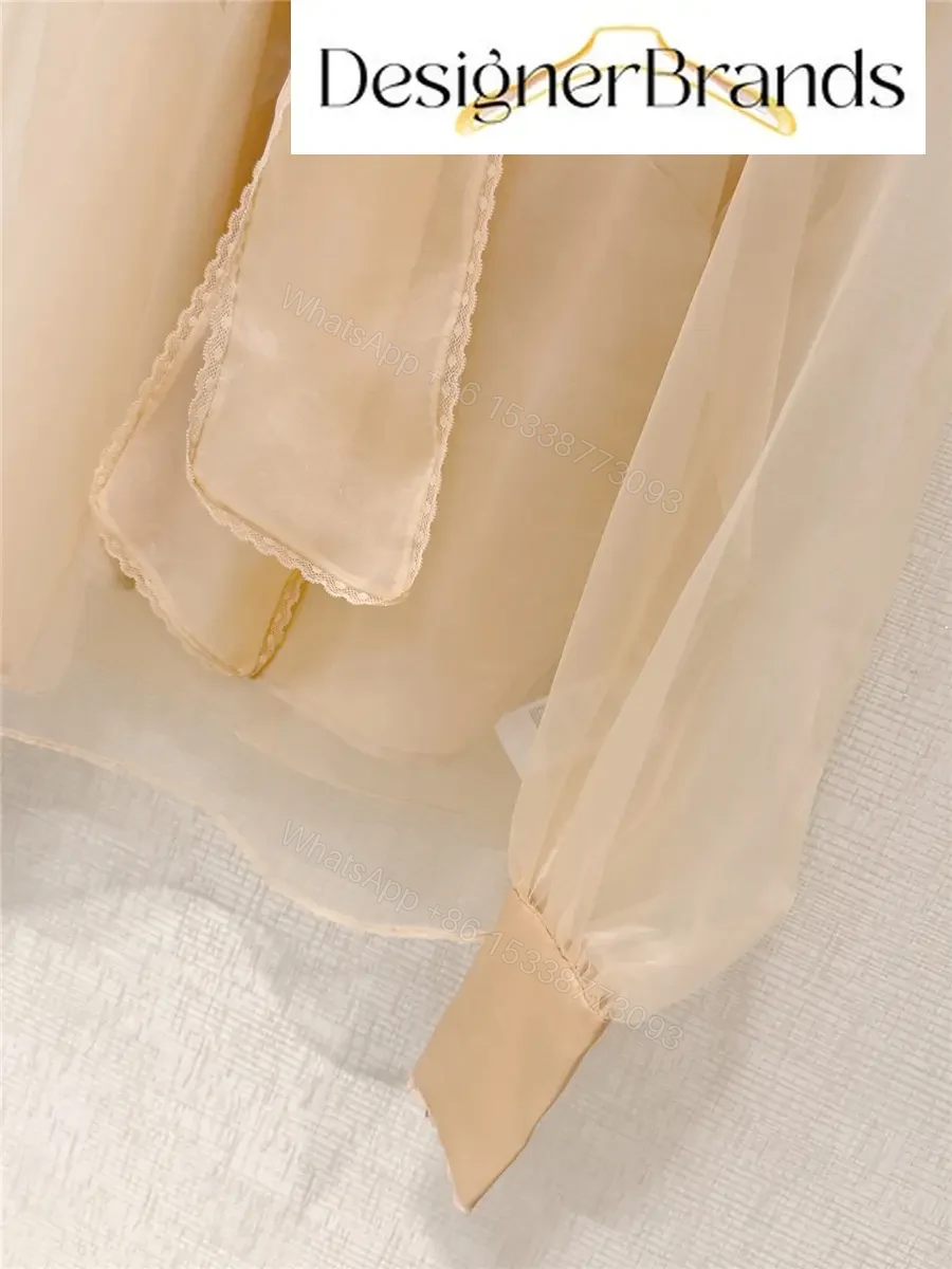 View 3 of Zimmermann Women Beige Silk Organza Top
