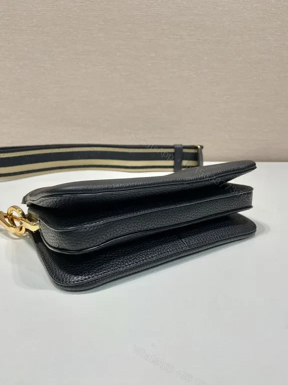 View 3 of Sleek Black Prada Crossbody â€” Precision Craft, Everyday Poise