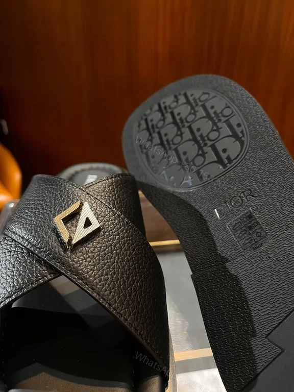 View 7 of Textured Dior-Inspired Slide: Luxe Comfort Sandals