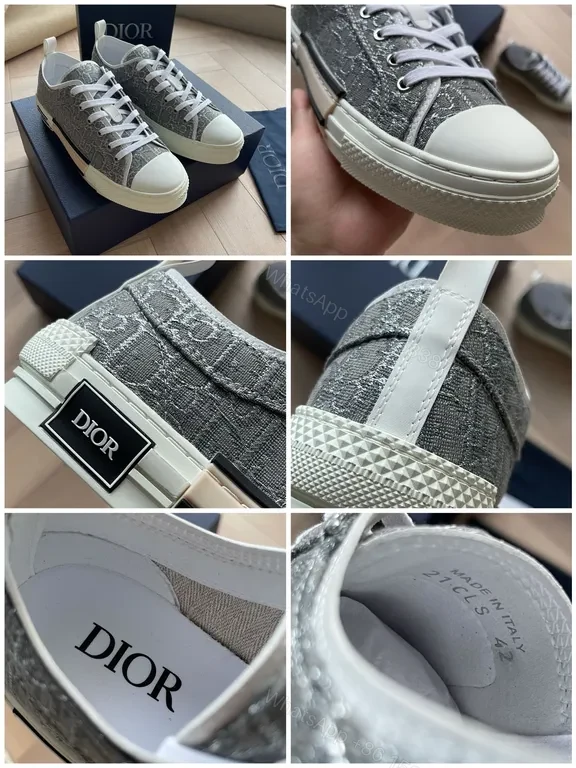View 7 of Chic Diamond-Texture Sneaker with Dior-Inspired Detailing
