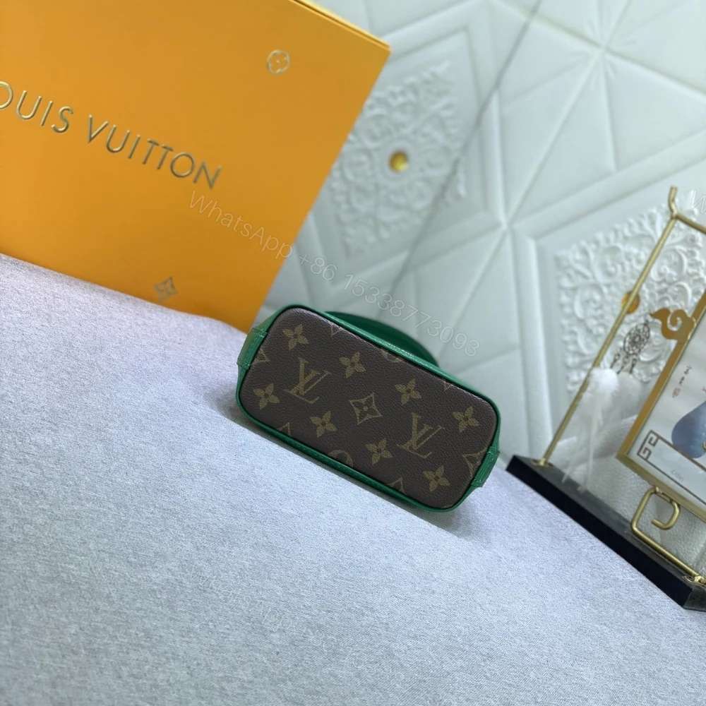 View 4 of Louis Vuitton Mini Alma Monogram Canvas Mix With Green 18Cm M83204