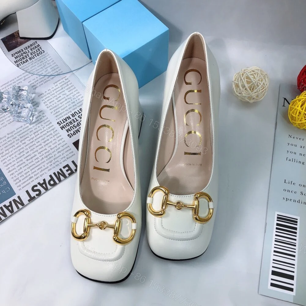 View 2 of Gucci Women’S Mid Heel Pump With Horsebit White