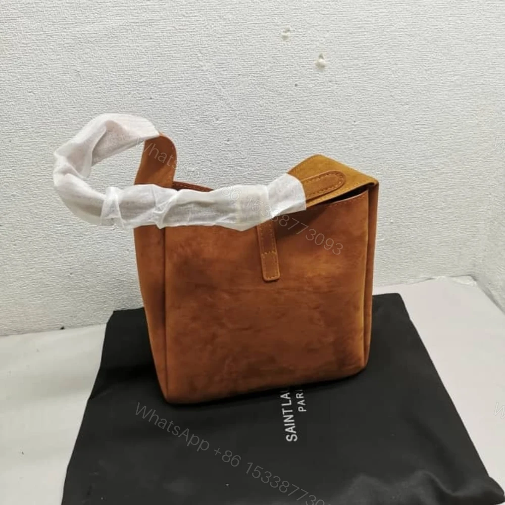 View 6 of Saint Laurent Le 5 À 7 Supple In Suede Golden Brown 24Cm