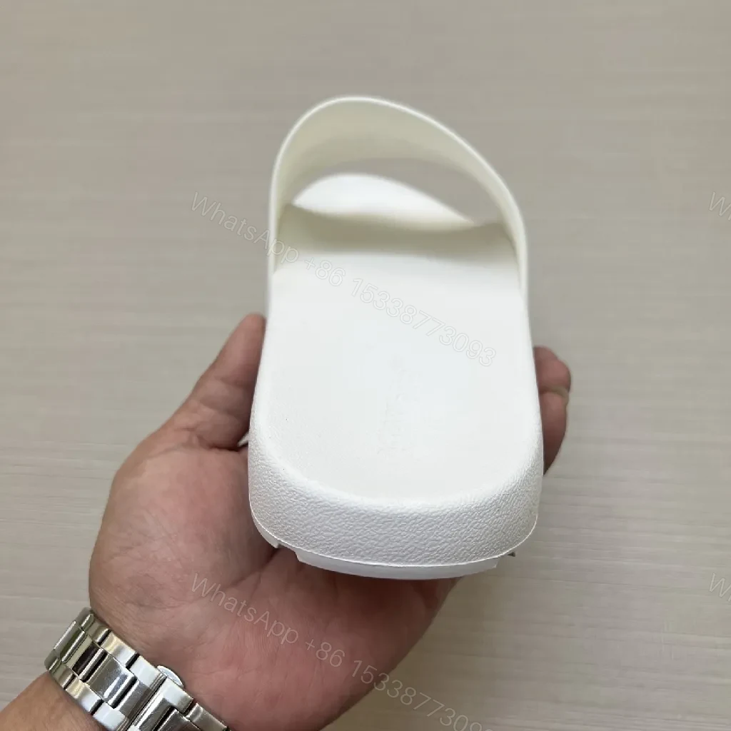 View 9 of Textured White Slip-Ons: Bold Strap Designer-Influenced Slides