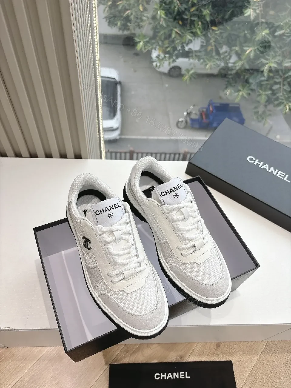 White Luxe Sneaker: Premium Mesh, Classic Detailing, High-Top Style — view 1