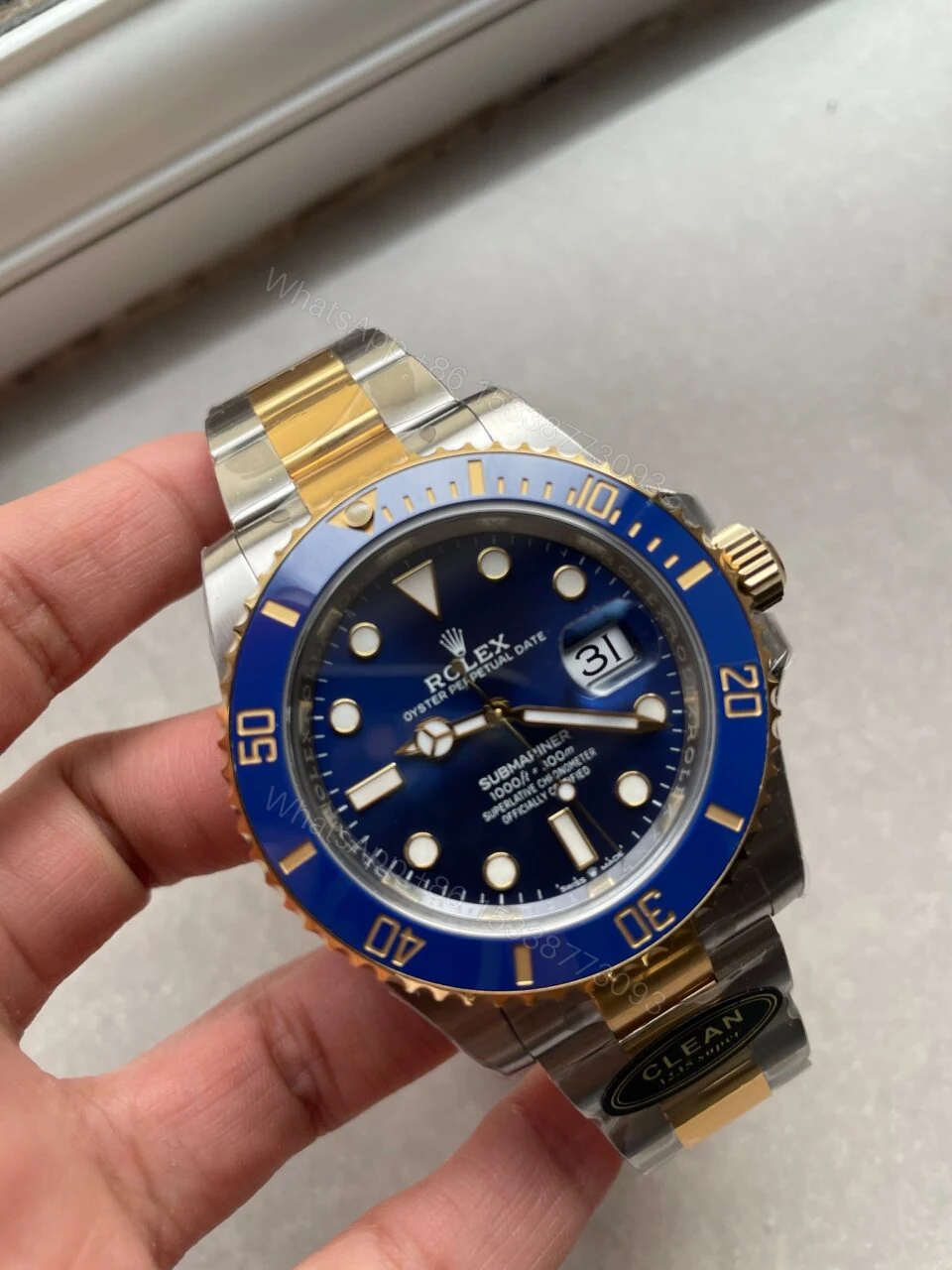 View 3 of CLEAN FACTORY 1:1 Rolex Submariner 116613LB Bluesy 904L YG/SS Blue Dial VR3235