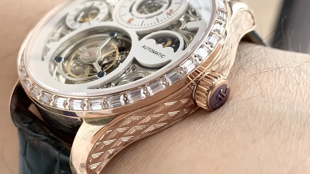 View 5 of Fake Cronus Art Universe Tourbillon Premium Leather Strap 42MM CM015-010