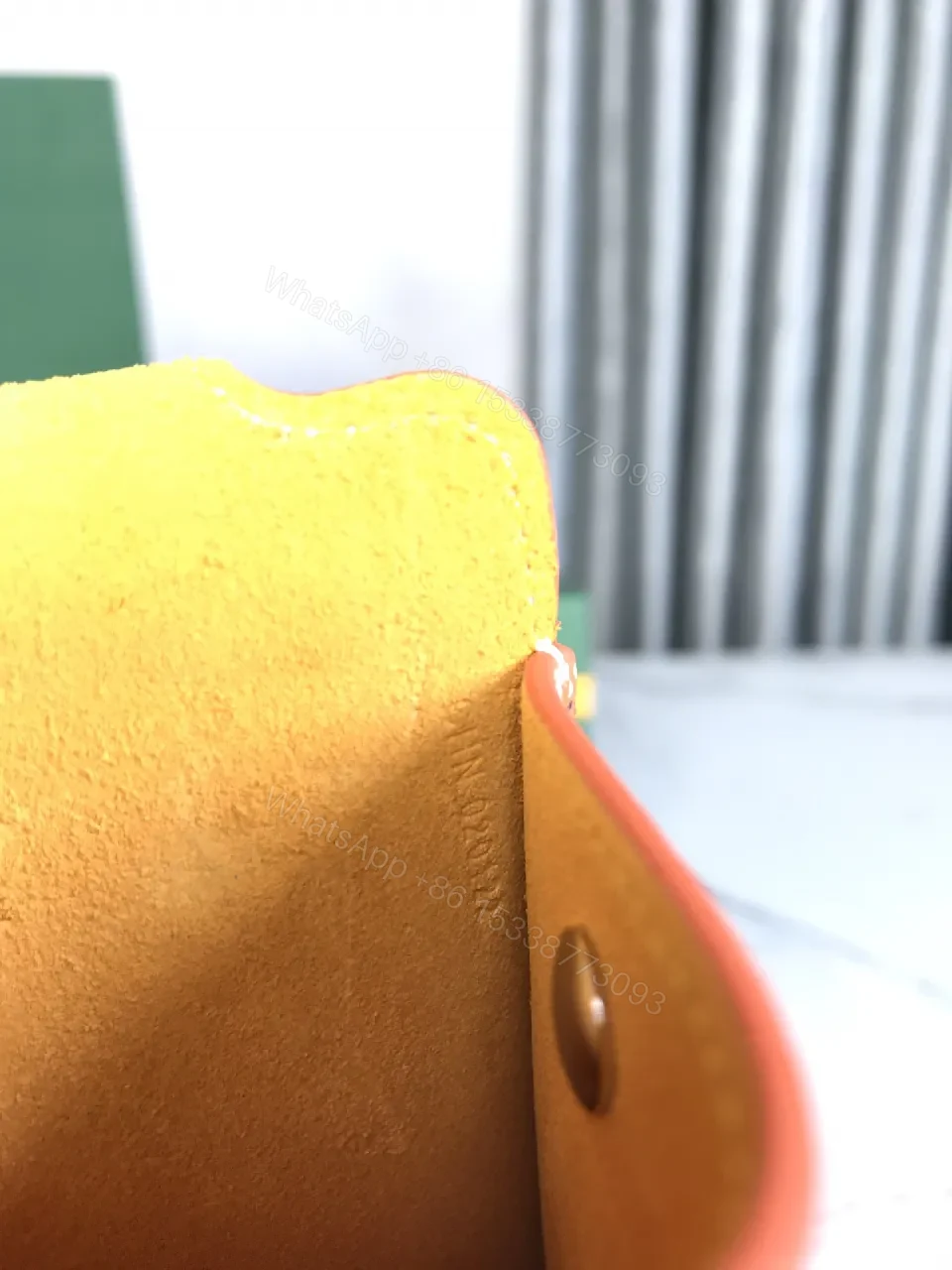 View 3 of Structured Patterned Crossbody—Bold Orange, Signature Chevron, Snap Closure