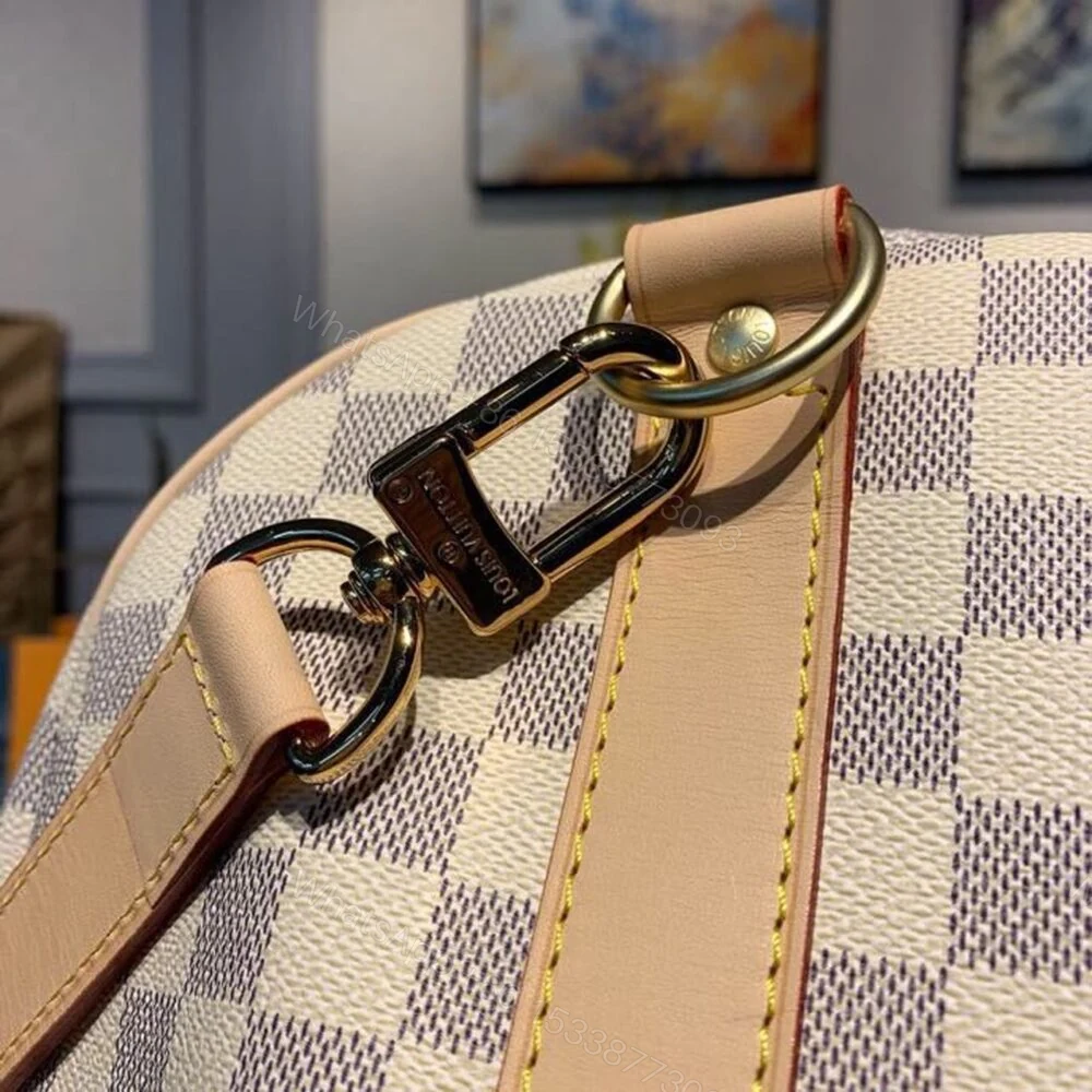 View 16 of Louis Vuitton Keepall Bandouliere 55 Damier Azur Canvas 55Cm LV N41429