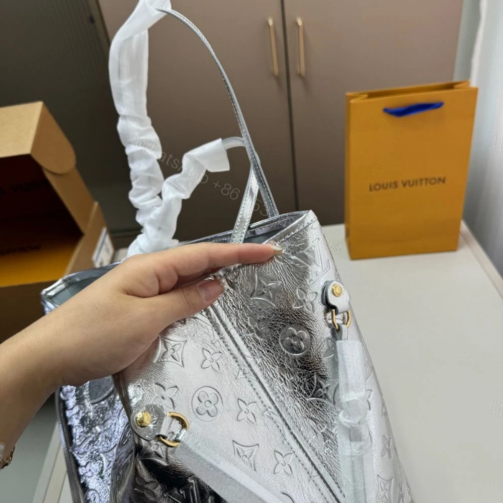 View 7 of Louis Vuitton Neverfull MM Silver 32Cm