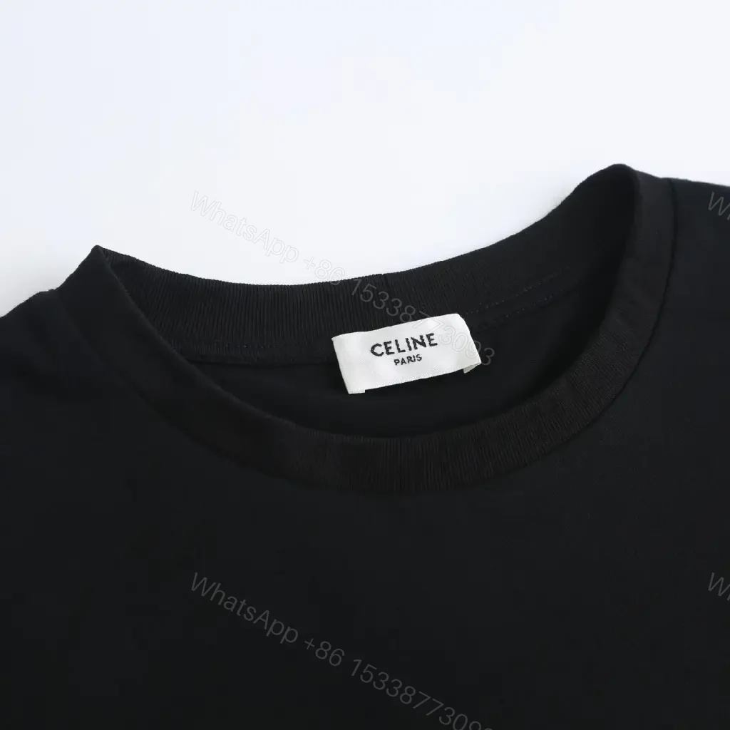 View 2 of Black Cotton Tee with Luxe Logo Graphic, Relaxed Fit, Premium Edge