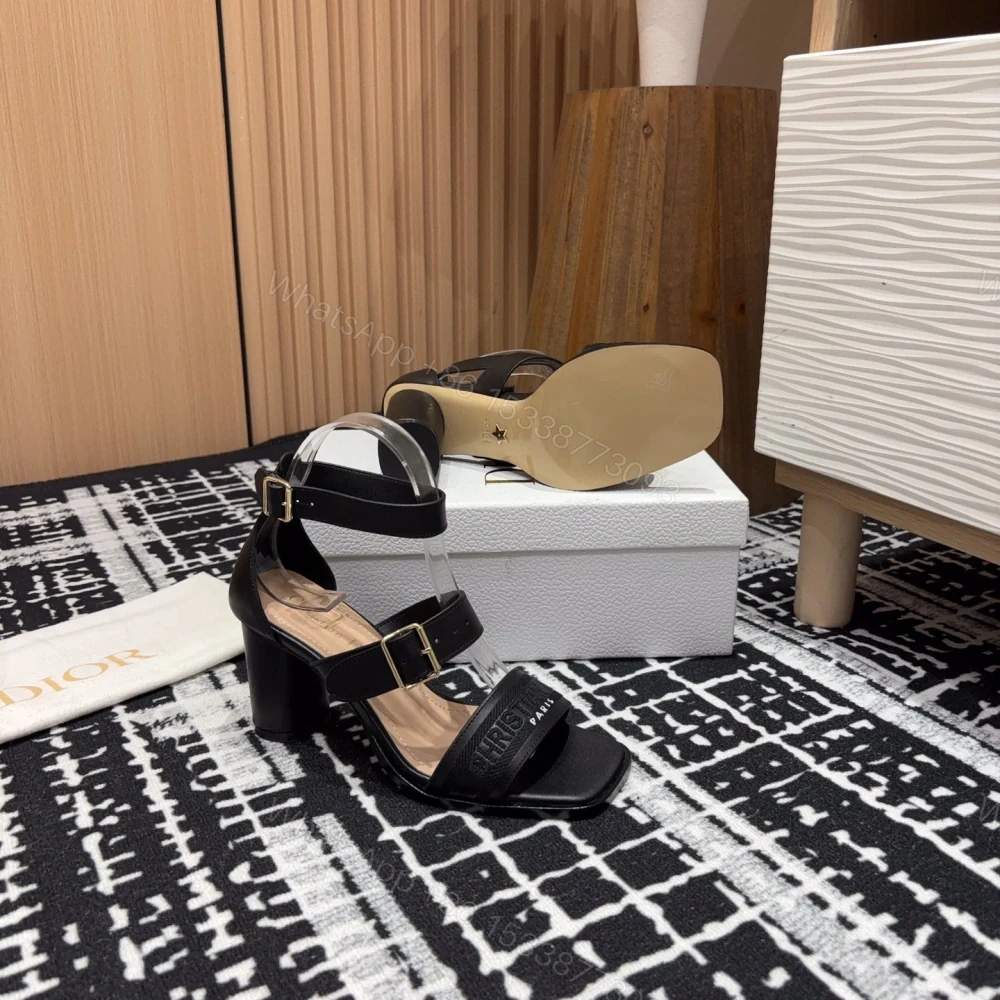 View 9 of 高仿Dior*Dway3系列KDO191高跟刺繡涼鞋黑色免檢版