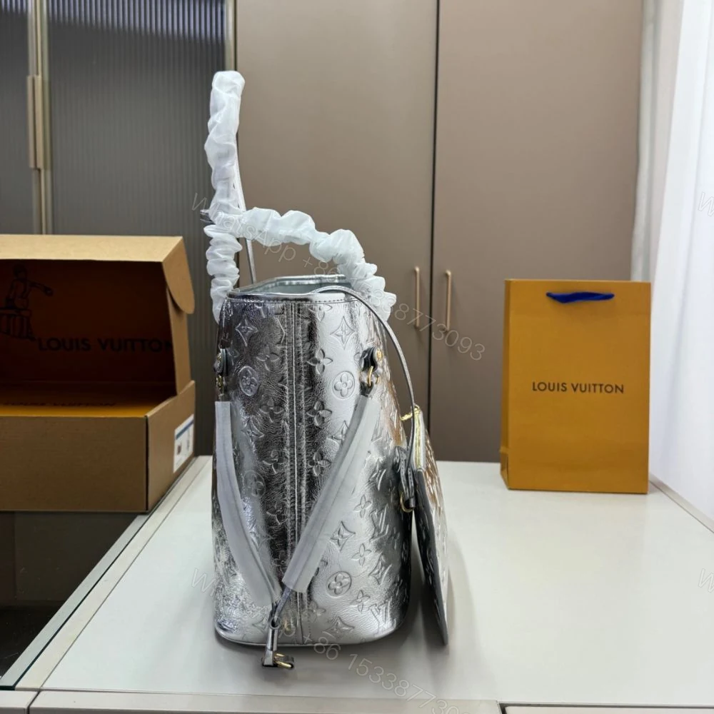 View 6 of Louis Vuitton Neverfull MM Silver 32Cm