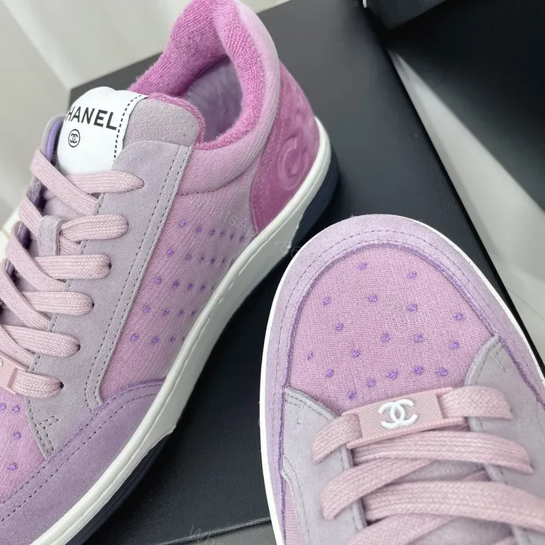View 5 of Lavender Suede Low-Top Sneakers: Soft Perforated Luxe Everyday Style
