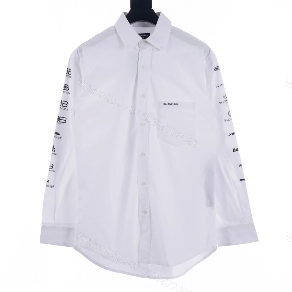高仿Balenciaga*SS24系列725377歷代LOGO襯衫白色 — view 1