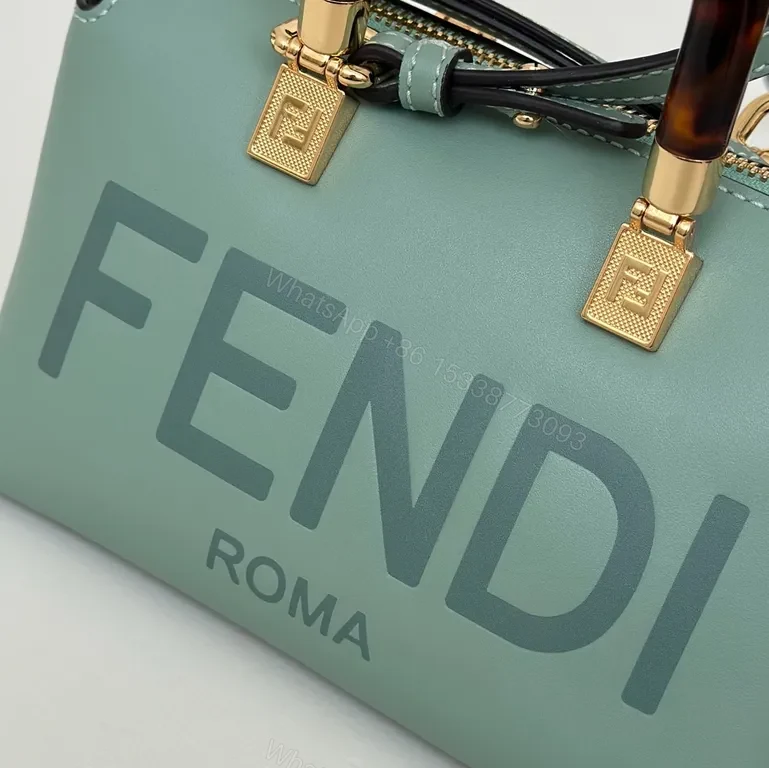 View 4 of Teal Fendi Satchel: Compact Modern Luxe Bag