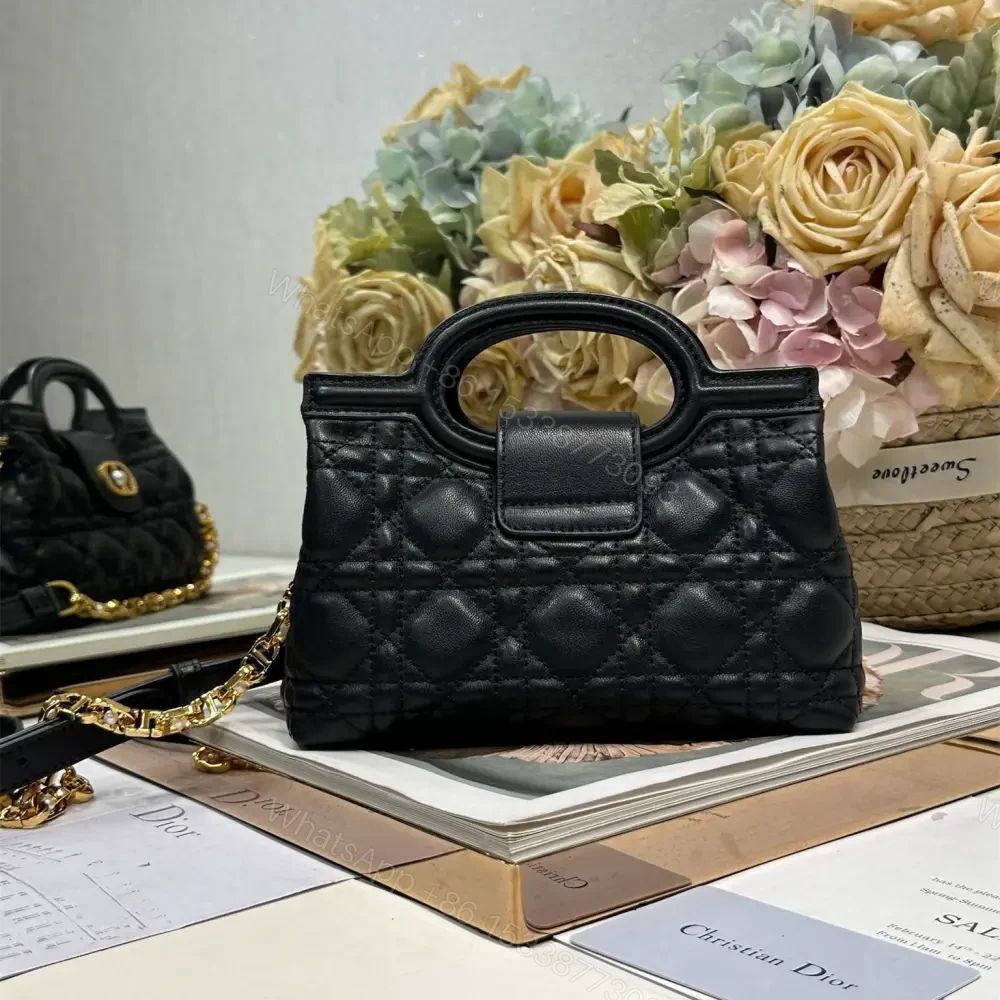 View 2 of 高仿Dior*JolieHandle系列S312M900環扣小羊皮手提包黑色免檢版