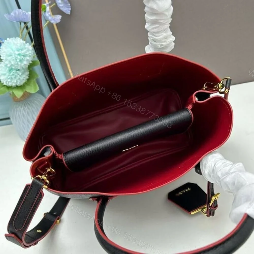 View 7 of Prada Saffiano Cuir Double Small Tote Bag Black 30Cm