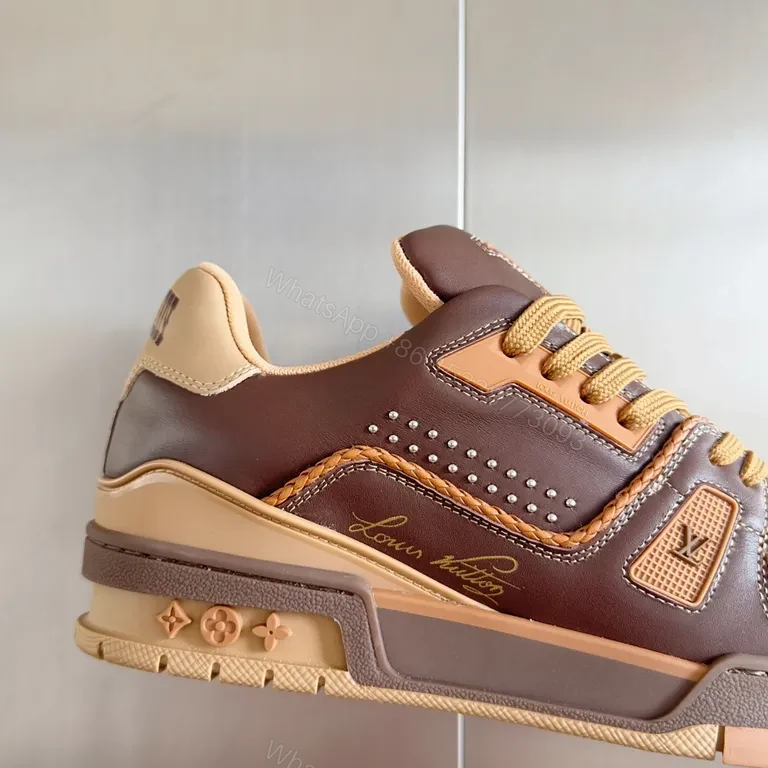 View 8 of Bold LV Leather Sneakers: Textured, Luxe, All-Day Comfort