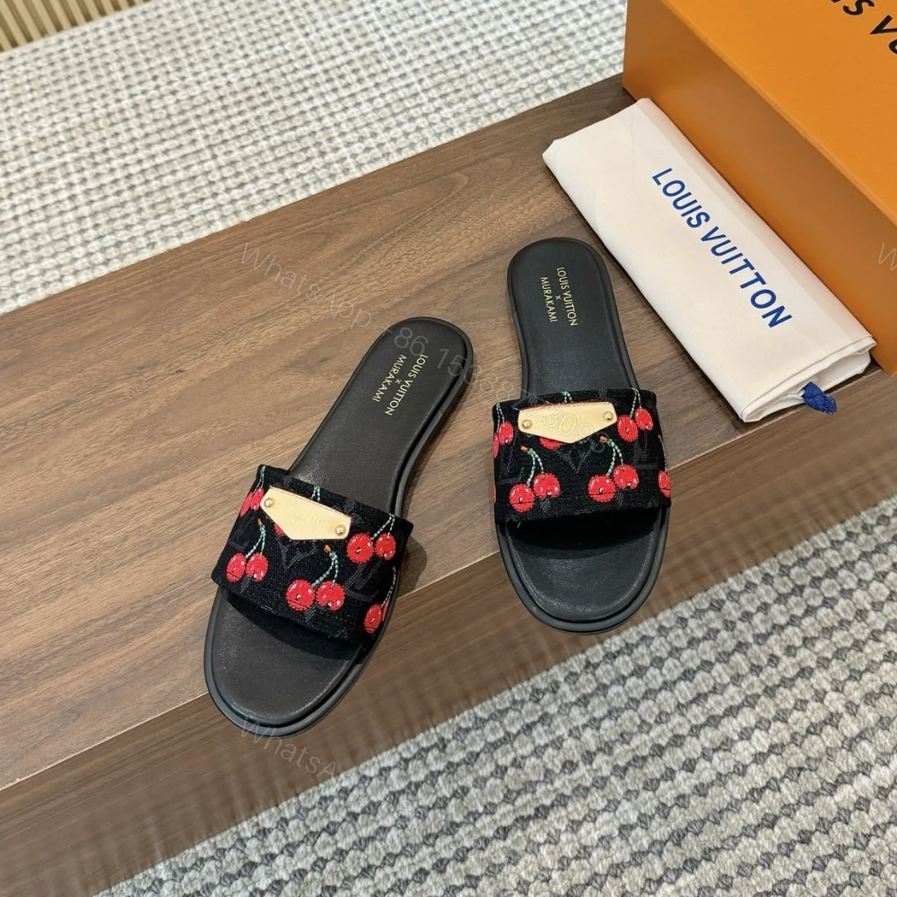 View 4 of LOUIS VUITTON X TAKASHI MURAKAMI LILY FLAT MULE BLACK