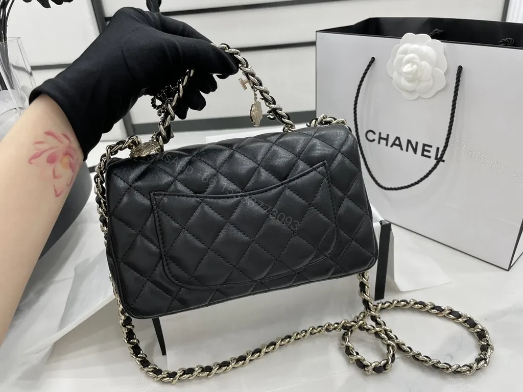 View 5 of Chanel-Inspired Quilted Flap Bag with Signature Chain