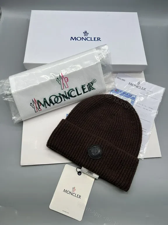 View 4 of Charcoal Moncler Knit Beanie â€“ Premium Rib Knit Cap
