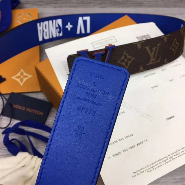 View 3 of LOUIS VUITTON X NBA 3 STEPS 40MM REVERSIBLE MONOGRAM CANVAS BELT – B82