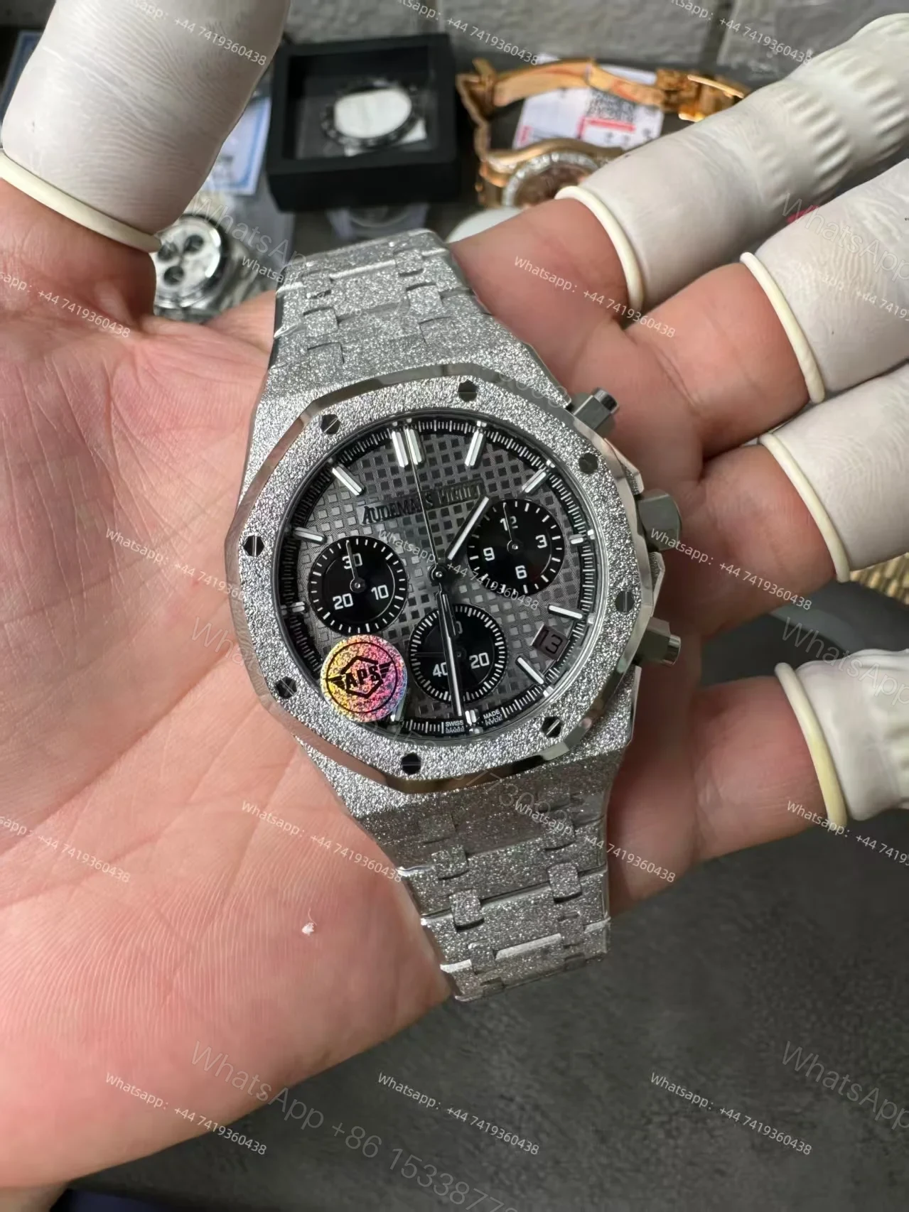 View 9 of Audemars Piguet Super Clone Royal Oak Frosted Gold 26240 Chronograph 41mm Cal.4401