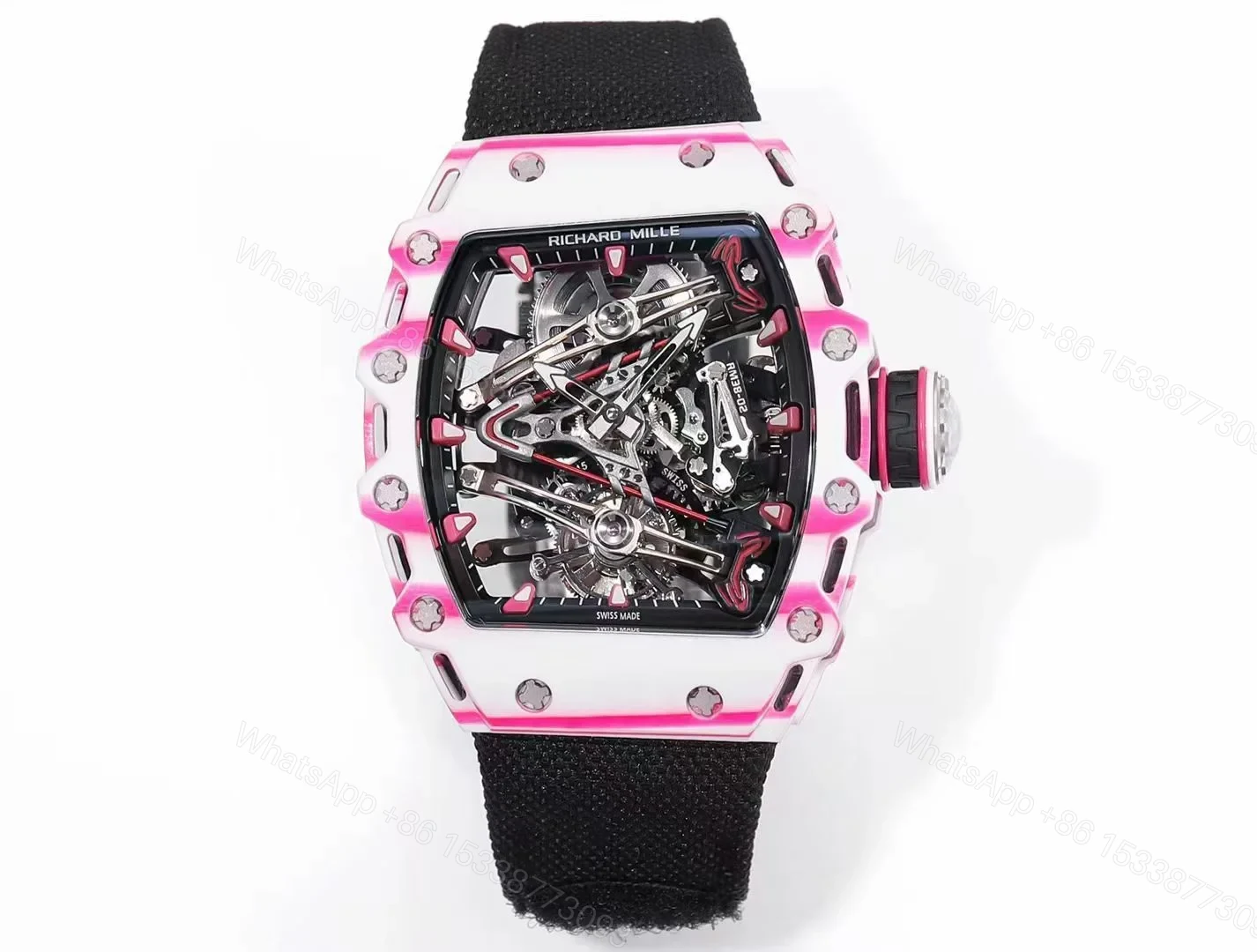 Richard Mille RM38-02 Tourbillon Bubba Watson Watch Quartz Carbon Fiber Skeleton Dial 10000G Shock Resistant Manual Winding Movement RM38-02-BW-QCF-T100 — view 1
