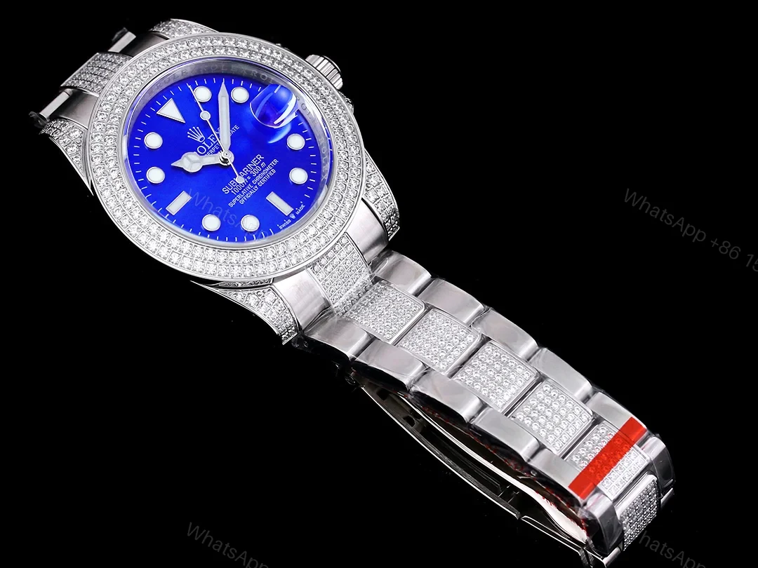 View 4 of Rolex Full Iced Diamond Dial Three-Link Bracelet Luxury Watch 42mm Ultimate Edition RG-ROLEX-FULL-ICED-STAR-DIAMOND-42