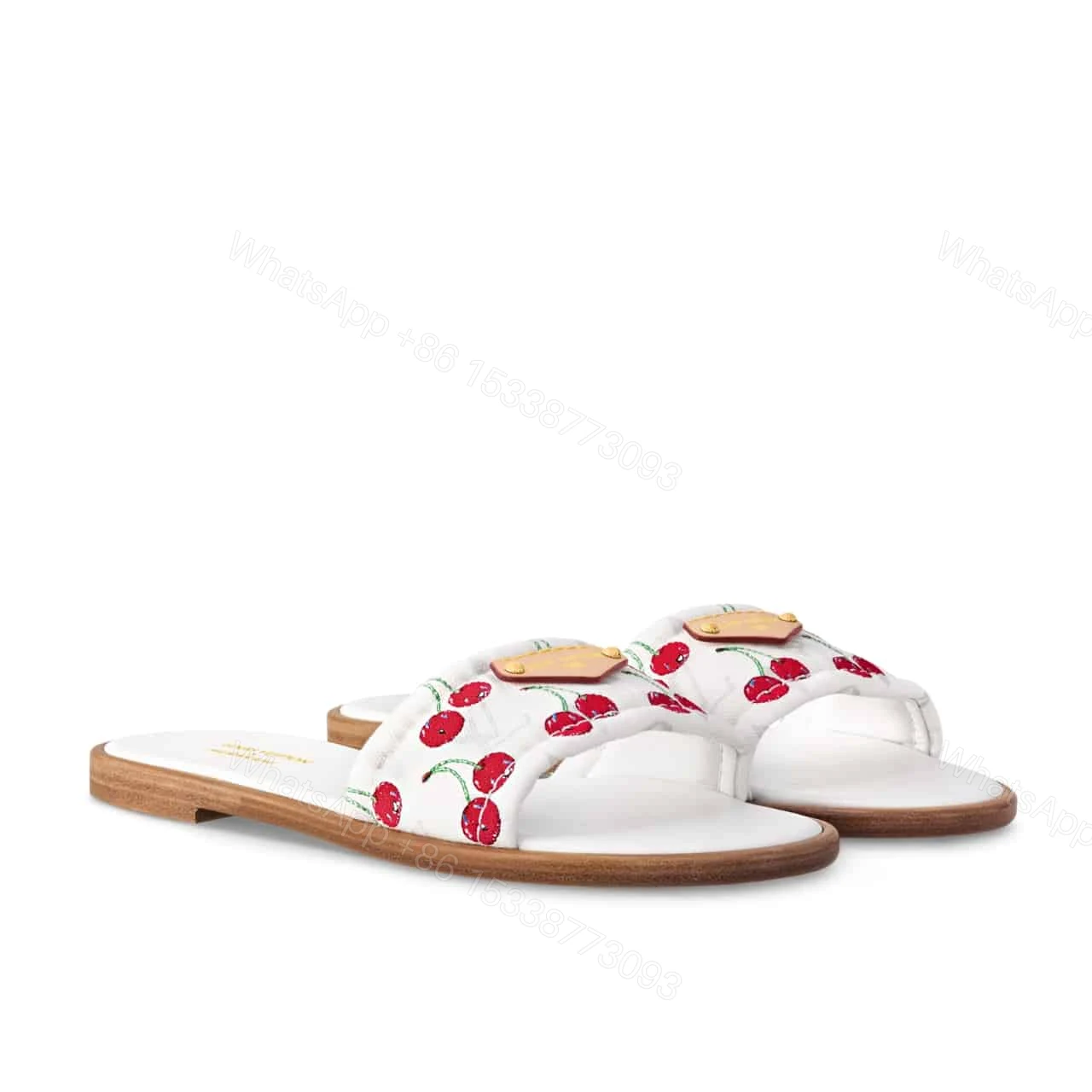 LOUIS VUITTON X TAKASHI MURAKAMI LILY FLAT MULE WHITE 1AHM43 — view 1