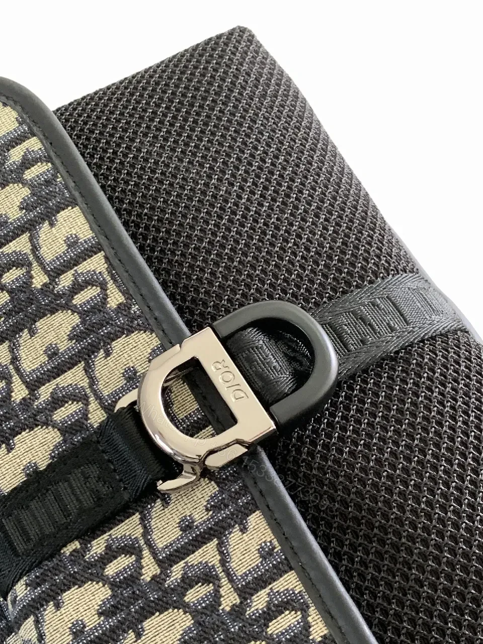 View 8 of Compact Luxury Crossbody Bag: Monogram Mesh Panel, Sleek
