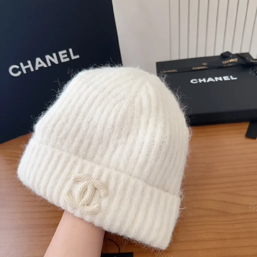 View 5 of Ivory Wool Beanie with Crest – Premium Knit, Classic Style