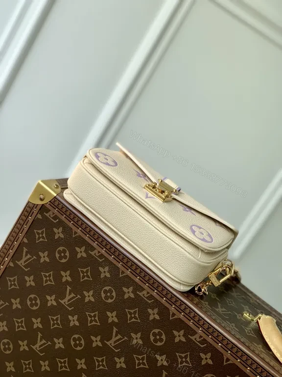 View 9 of Lavender LV-Accent Canvas Mini Bag with Chain Strap