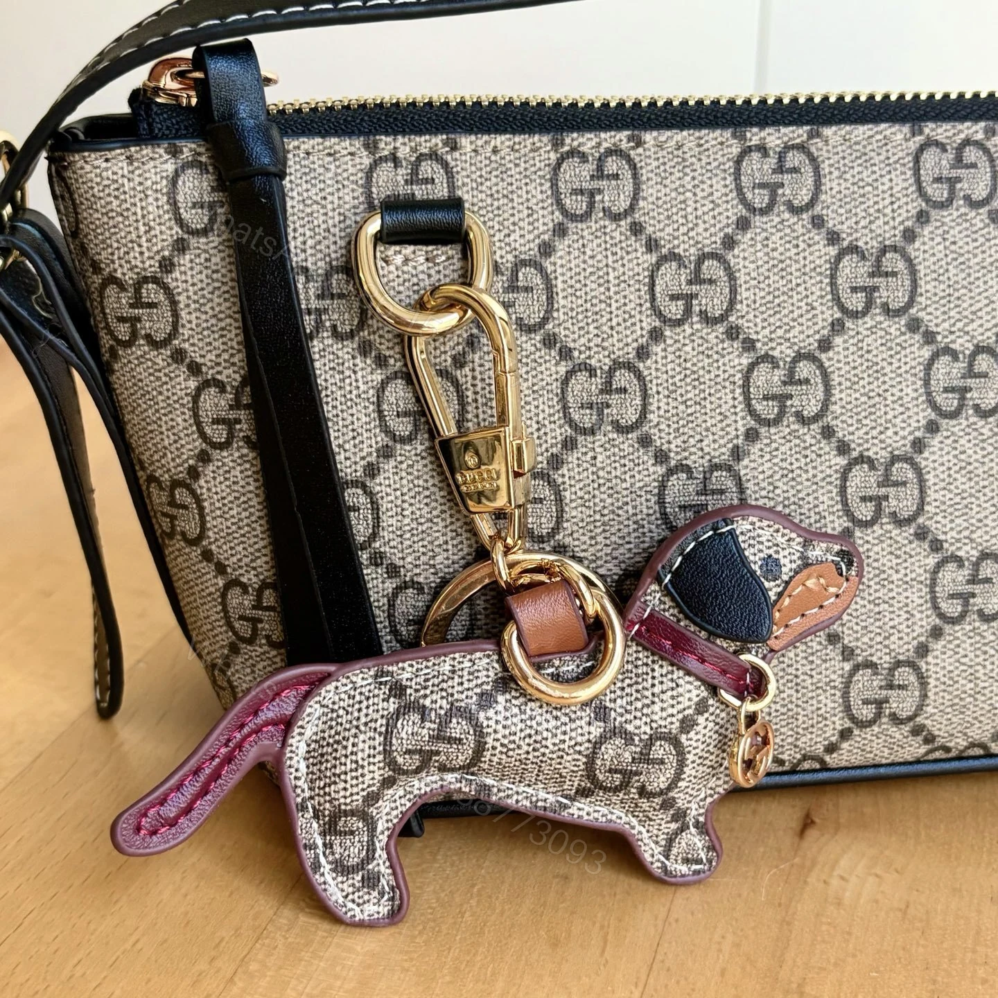View 6 of Gucci Gg Emblem Small Shoulder Bag Beige And Dark Brown 22Cm