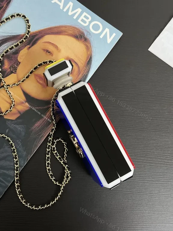 View 3 of Statement Red Pendant: Luxury Capsule Necklace with Chanel-Inspired Panel