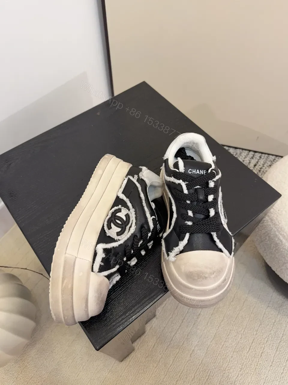 View 5 of Black Leather High-Top Sneakers: Modern Edge with Comfort