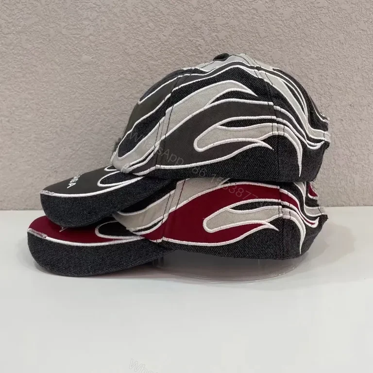 View 2 of Bold Texture Cap: Balenciaga-Inspired Patterned Logo Cap