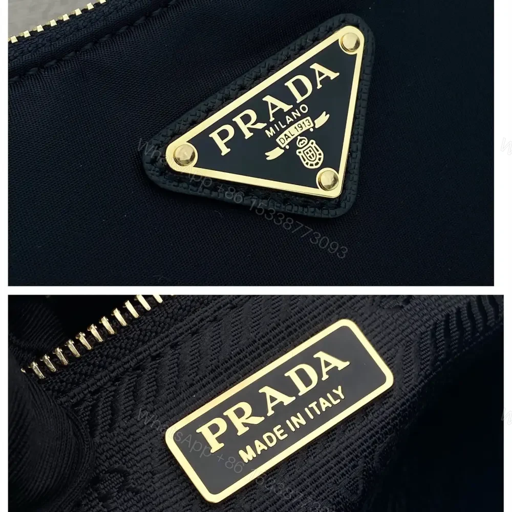 View 8 of 高仿Prada*RE-Nylon系列1BH222單肩半月包黑色免檢版