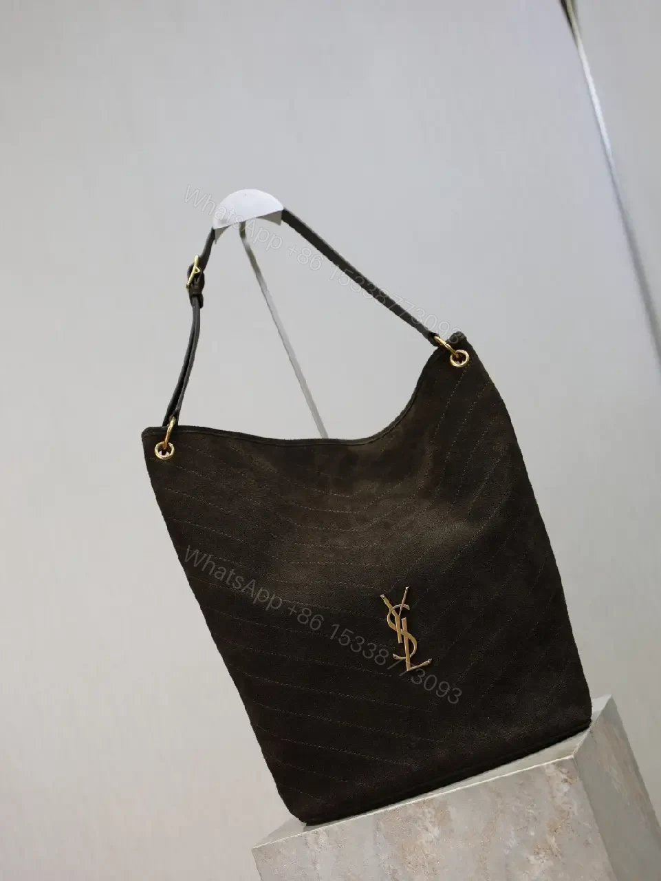 View 2 of Dark Quilted Tote: Premium Leather-Like, Signature Hardware Tote