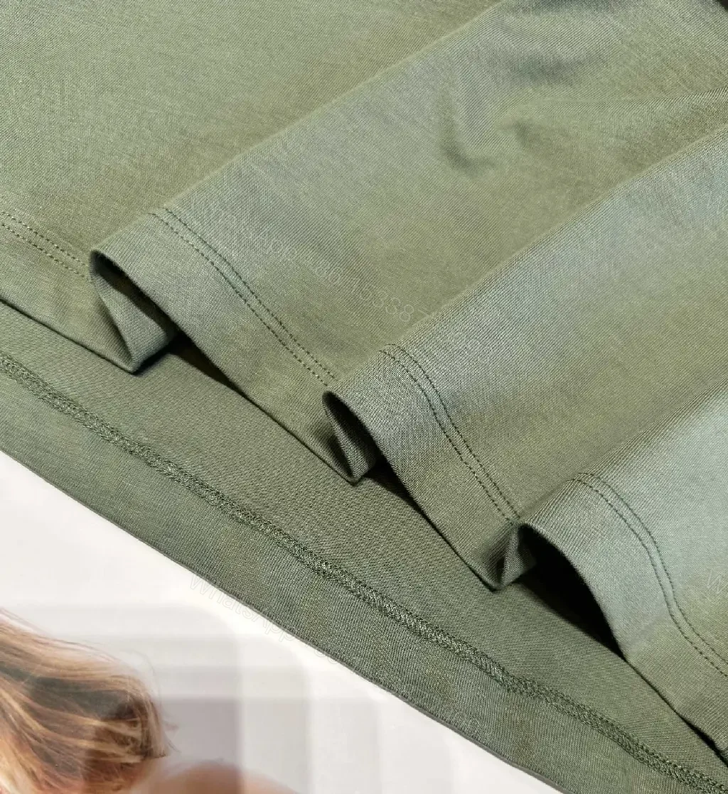 View 2 of Soft-Heavyweight Cotton Tee — Sage, Relaxed Fit, Logo Accent, Tee