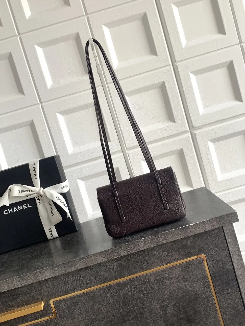 View 3 of Couture-Inspired Mini Flap Shoulder Bag: Elegant Everyday Luxury