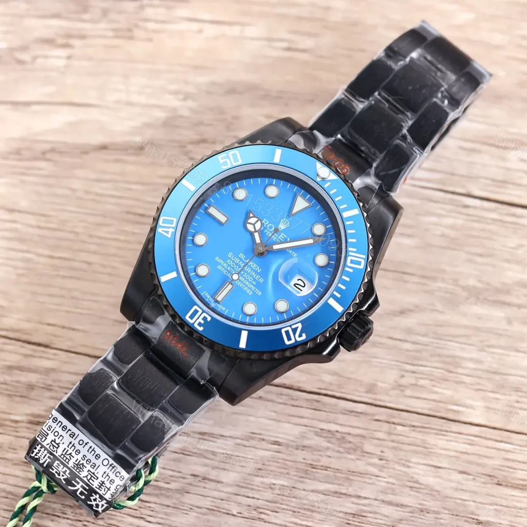 View 2 of Best Rolex Blaken Blue Submariner replica 40MM Black Oyster Bracelet Edition RG-BLAKEN-BLUE-SUBMARINER-BLACK-OYSTER-40