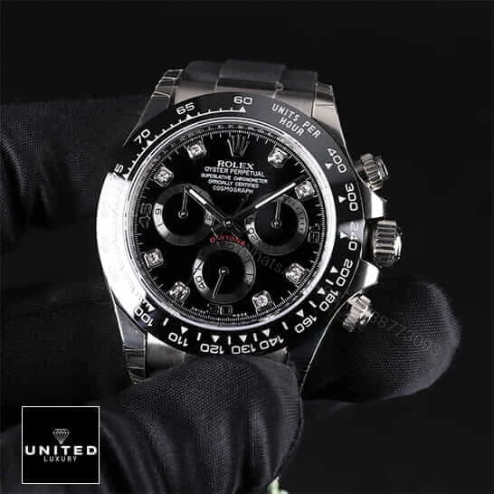 View 7 of Rolex Daytona 116519LN Oysterflex Diamond Replica