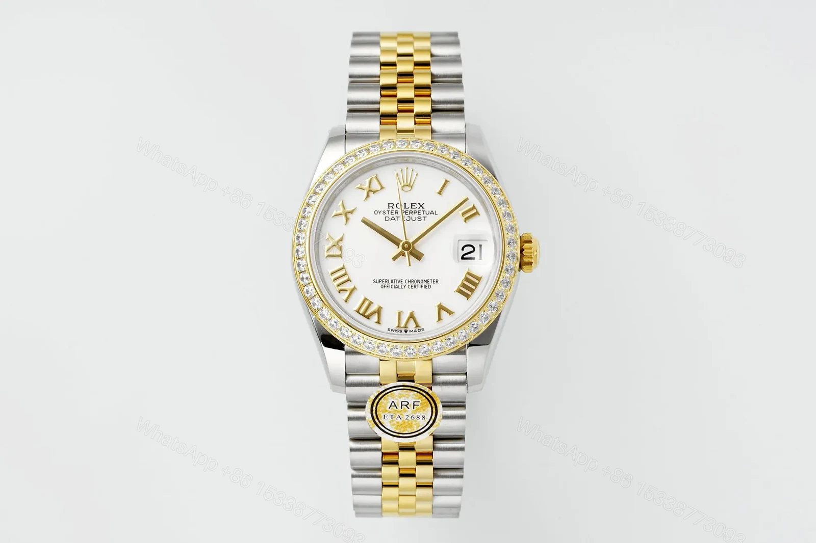 Rolex Datejust 31 Rolesor Yellow Diamond Jubilee White Roman Dial 178383-0012 — view 1